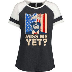 Pro Trump Miss Me Yet! Enza Ladies Jersey Colorblock Tee