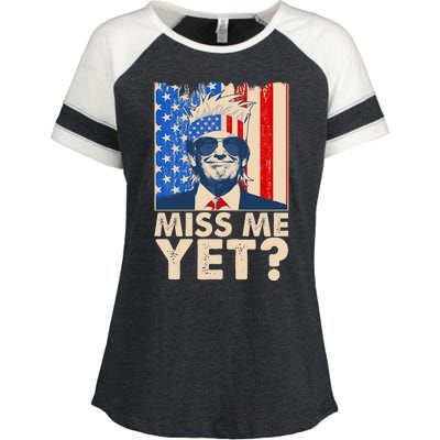 Pro Trump Miss Me Yet! Enza Ladies Jersey Colorblock Tee