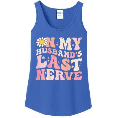 Pinky Retro On My Husbands Last Nerve Groovy Ladies Essential Tank