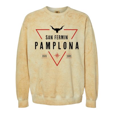 Pamplona Running Of The Bulls San Fermin Colorblast Crewneck Sweatshirt