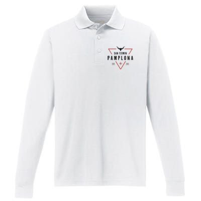 Pamplona Running Of The Bulls San Fermin Performance Long Sleeve Polo