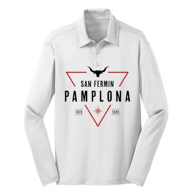 Pamplona Running Of The Bulls San Fermin Silk Touch Performance Long Sleeve Polo