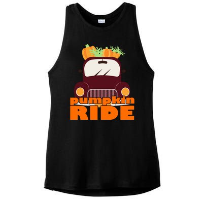 Pumpkin Ride October Fall Ladies PosiCharge Tri-Blend Wicking Tank