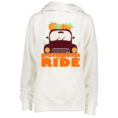 Pumpkin Ride October Fall Womens Funnel Neck Pullover Hood