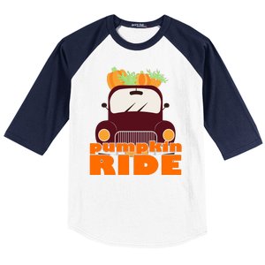 Pumpkin Ride October Fall Baseball Sleeve Shirt