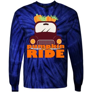 Pumpkin Ride October Fall Tie-Dye Long Sleeve Shirt