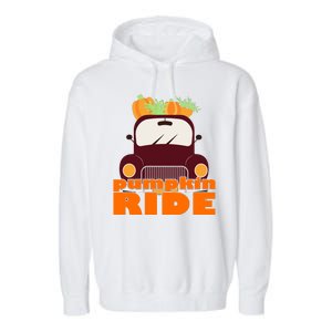 Pumpkin Ride October Fall Garment-Dyed Fleece Hoodie