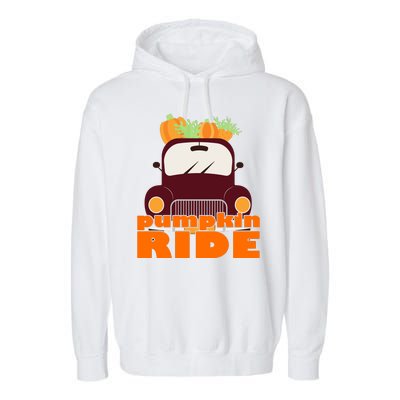 Pumpkin Ride October Fall Garment-Dyed Fleece Hoodie