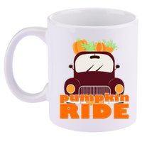 Pumpkin Ride October Fall 11oz C Handle Ceramic Mug