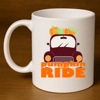 Pumpkin Ride October Fall 11oz C Handle Ceramic Mug