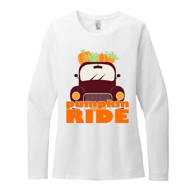 Pumpkin Ride October Fall Womens CVC Long Sleeve Shirt