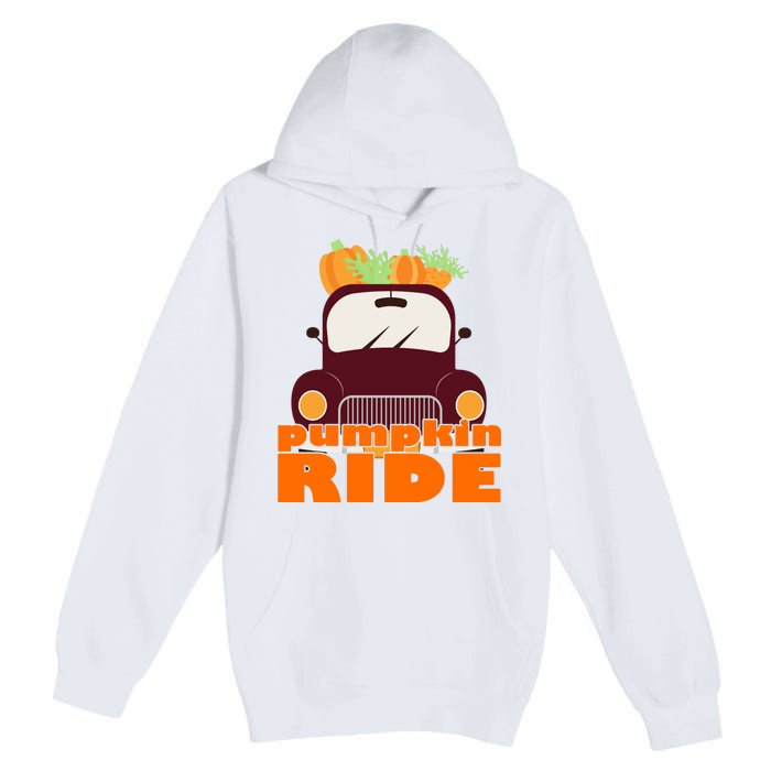 Pumpkin Ride October Fall Premium Pullover Hoodie