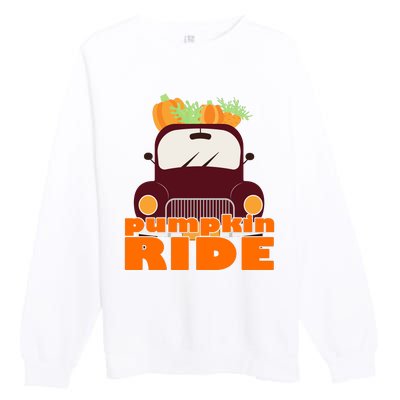 Pumpkin Ride October Fall Premium Crewneck Sweatshirt