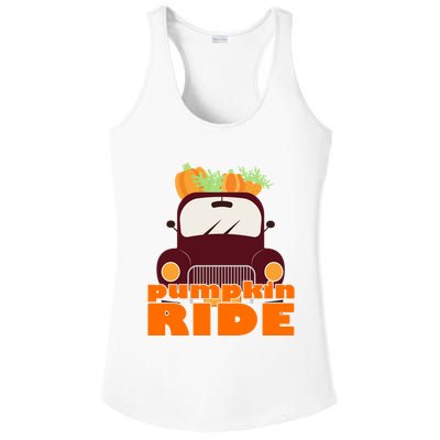 Pumpkin Ride October Fall Ladies PosiCharge Competitor Racerback Tank