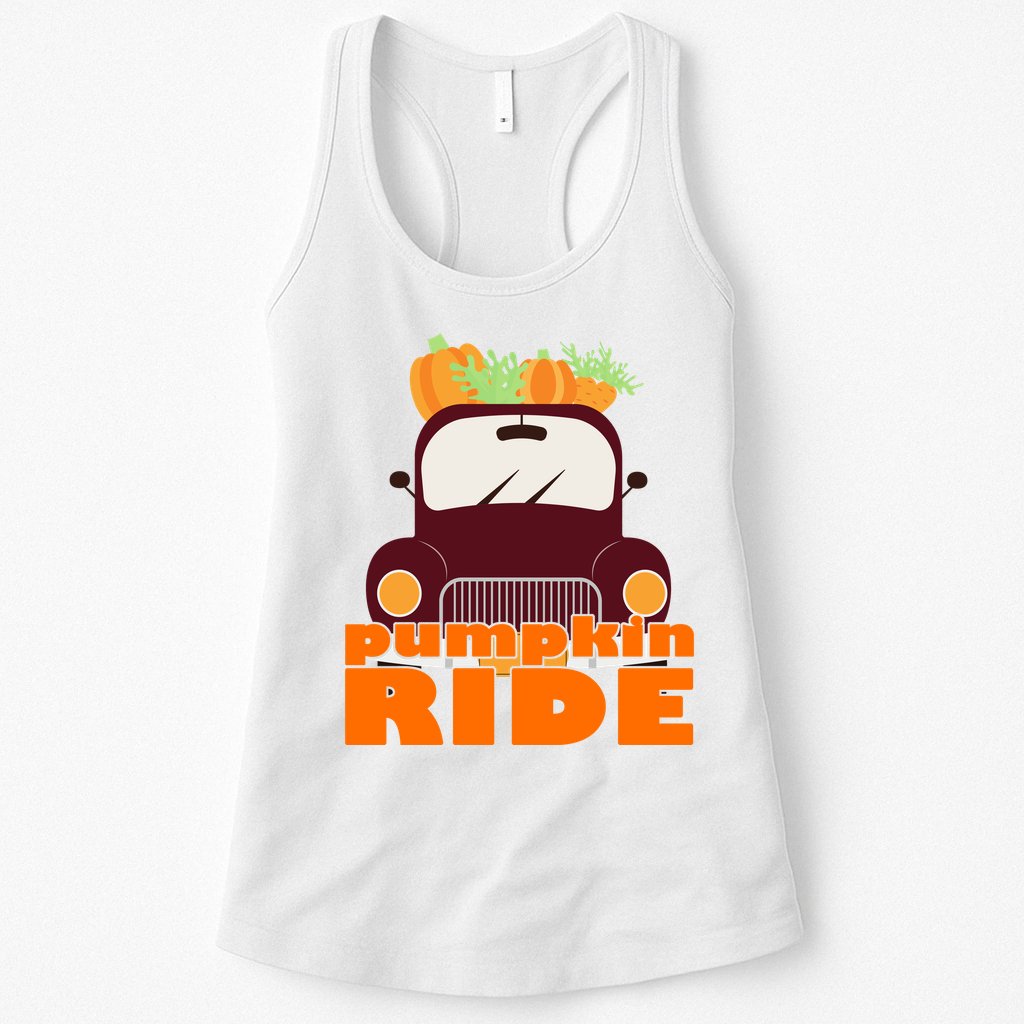 Pumpkin Ride October Fall Womens Tank Top