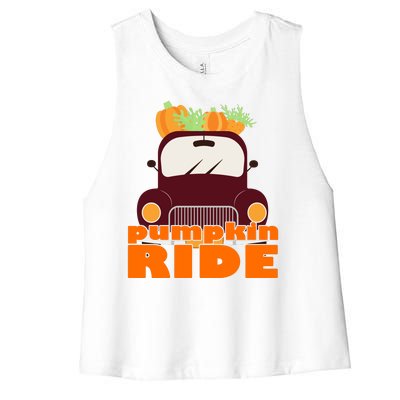 Pumpkin Ride October Fall Women's Racerback Cropped Tank