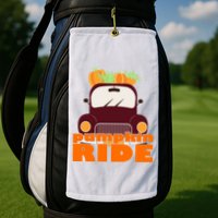 Pumpkin Ride October Fall Golf Towel