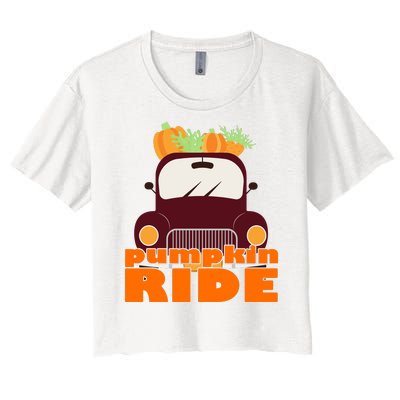 Pumpkin Ride October Fall Women's Crop Top Tee