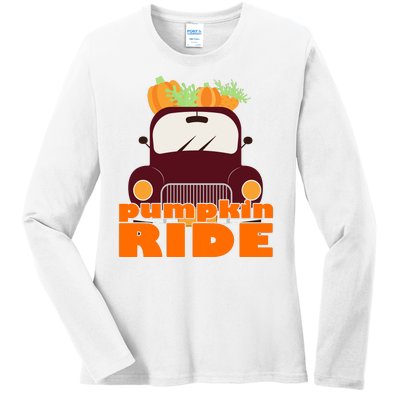 Pumpkin Ride October Fall Ladies Long Sleeve Shirt