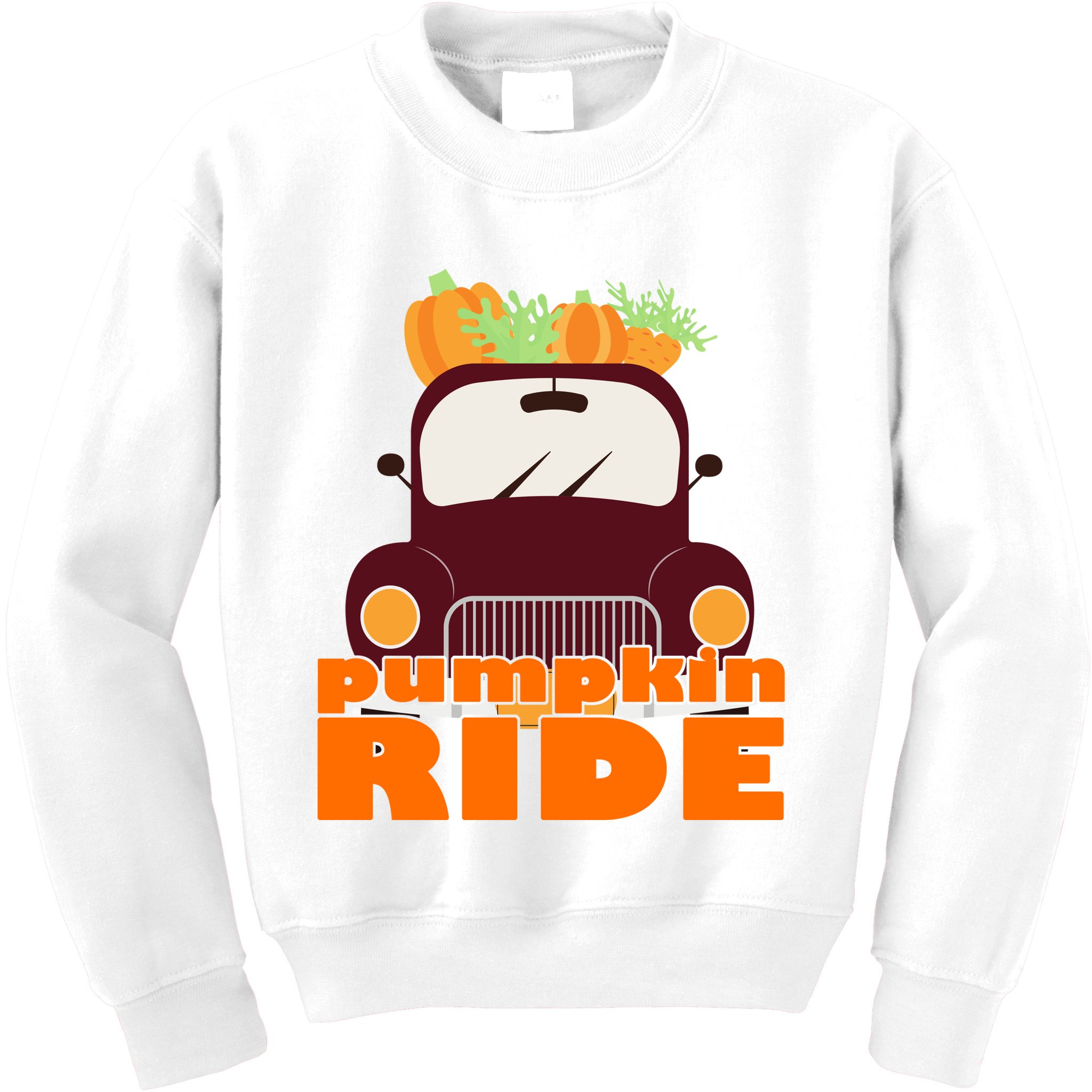 Pumpkin Ride October Fall Kids Sweatshirt
