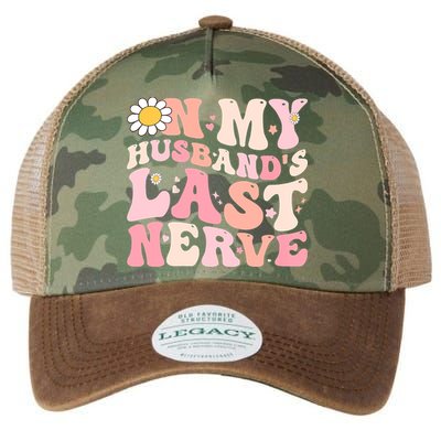 Pinky Retro On My Husbands Last Nerve Groovy Legacy Tie Dye Trucker Hat