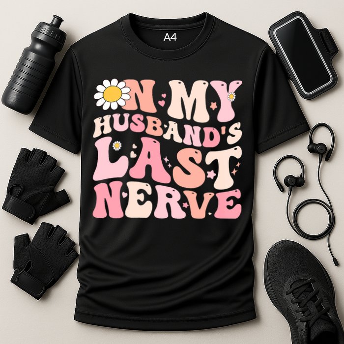Pinky Retro On My Husbands Last Nerve Groovy Performance Shirt