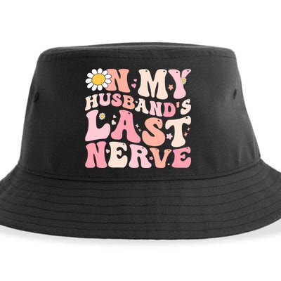 Pinky Retro On My Husbands Last Nerve Groovy Sustainable Bucket Hat