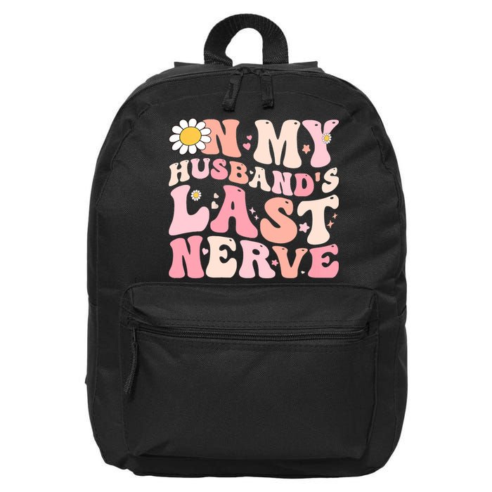 Pinky Retro On My Husbands Last Nerve Groovy 16 in Basic Backpack