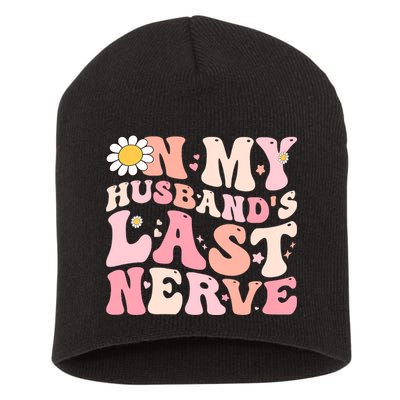 Pinky Retro On My Husbands Last Nerve Groovy Short Acrylic Beanie