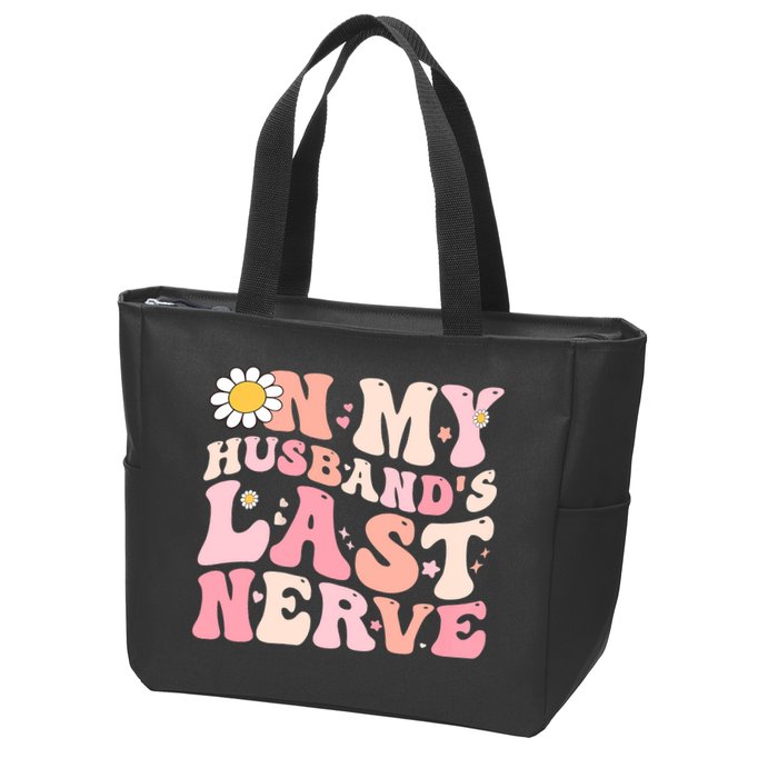Pinky Retro On My Husbands Last Nerve Groovy Zip Tote Bag