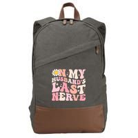 Pinky Retro On My Husbands Last Nerve Groovy Cotton Canvas Backpack