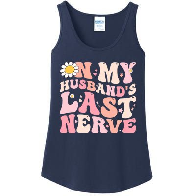 Pinky Retro On My Husbands Last Nerve Groovy Ladies Essential Tank