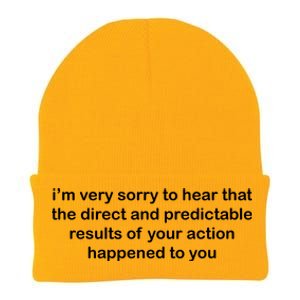 Predictable Results Of Your Actions Funny Jokes Sarcastic Knit Cap Winter Beanie