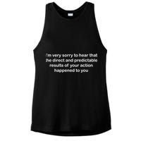 Predictable Results Of Your Actions Funny Jokes Sarcastic Ladies PosiCharge Tri-Blend Wicking Tank