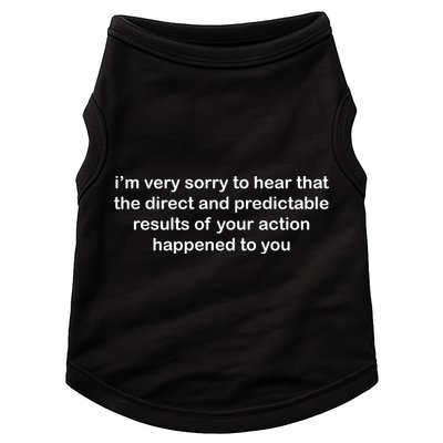 Predictable Results Of Your Actions Funny Jokes Sarcastic Doggie Tank