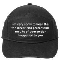 Predictable Results Of Your Actions Funny Jokes Sarcastic 7-Panel Snapback Hat