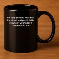 Predictable Results Of Your Actions Funny Jokes Sarcastic 11oz C Handle Ceramic Mug