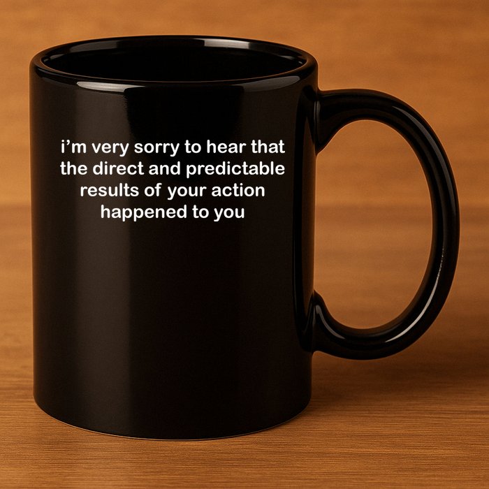 Predictable Results Of Your Actions Funny Jokes Sarcastic 11oz C Handle Ceramic Mug