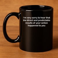 Predictable Results Of Your Actions Funny Jokes Sarcastic 11oz C Handle Ceramic Mug