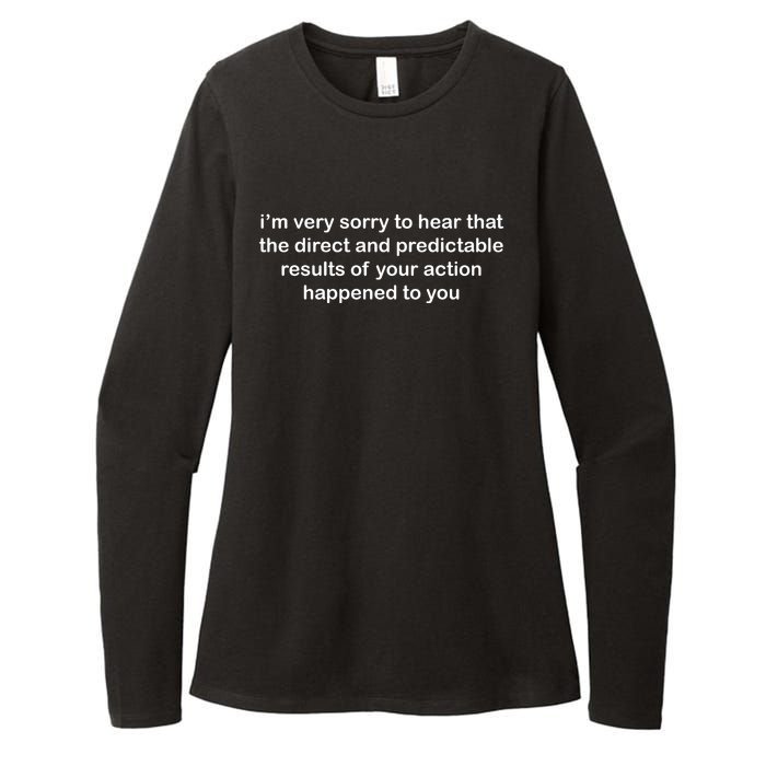 Predictable Results Of Your Actions Funny Jokes Sarcastic Womens CVC Long Sleeve Shirt