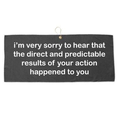 Predictable Results Of Your Actions Funny Jokes Sarcastic Large Microfiber Waffle Golf Towel