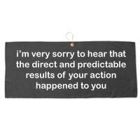 Predictable Results Of Your Actions Funny Jokes Sarcastic Large Microfiber Waffle Golf Towel