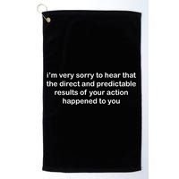Predictable Results Of Your Actions Funny Jokes Sarcastic Golf Towel