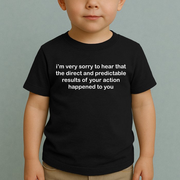 Predictable Results Of Your Actions Funny Jokes Sarcastic Toddler T-Shirt