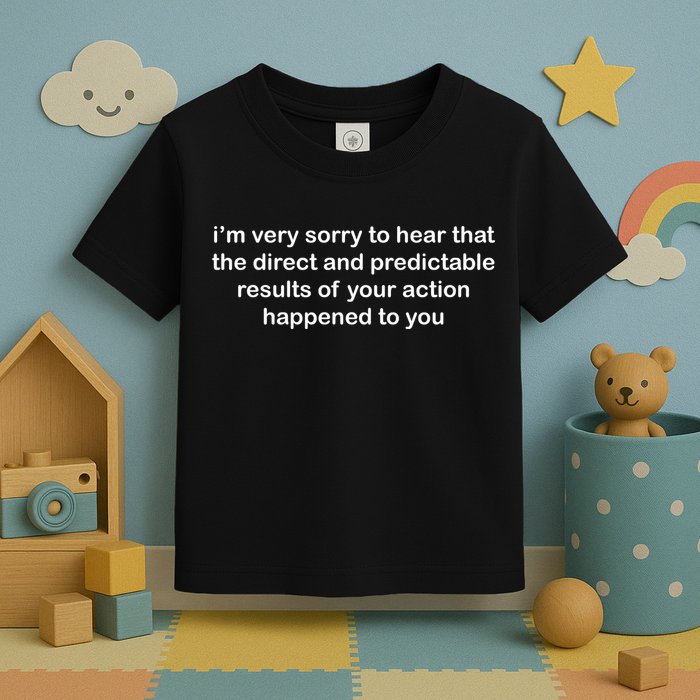 Predictable Results Of Your Actions Funny Jokes Sarcastic Toddler T-Shirt