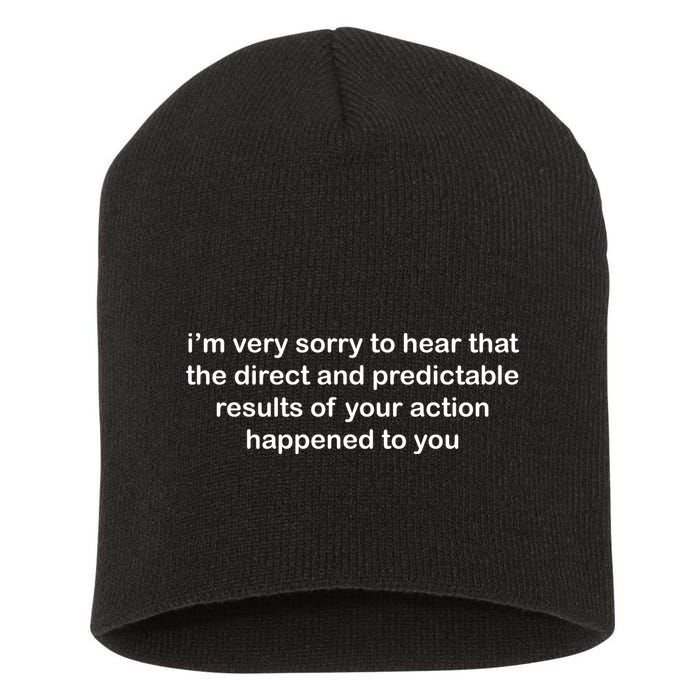 Predictable Results Of Your Actions Funny Jokes Sarcastic Short Acrylic Beanie