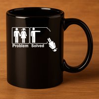 Problem Solved 11oz C Handle Ceramic Mug