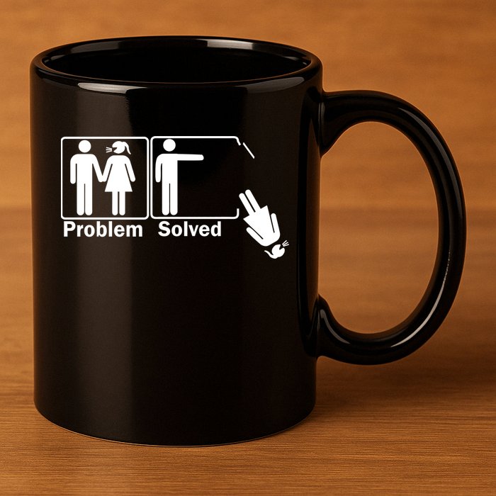 Problem Solved 11oz C Handle Ceramic Mug