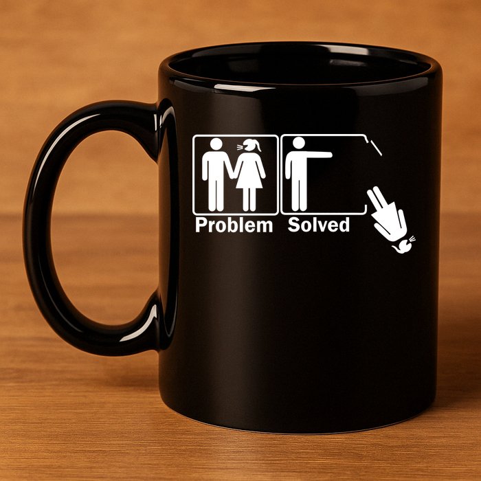 Problem Solved 11oz C Handle Ceramic Mug
