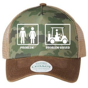 Problem Solved Golf Wife Funny Legacy Tie Dye Trucker Hat